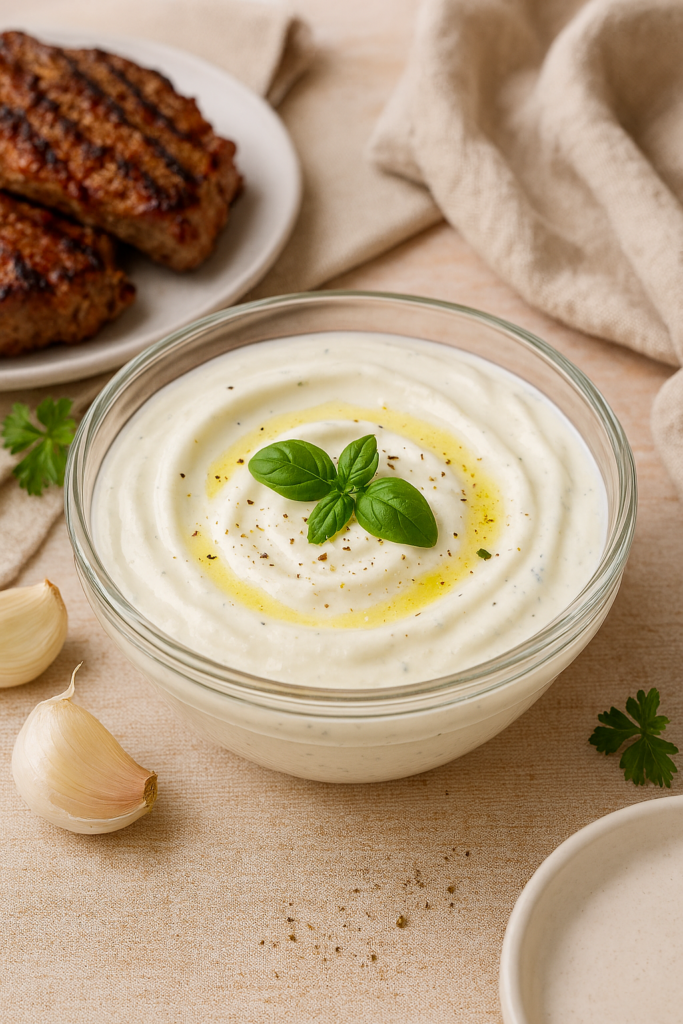 Knoblauch-Dip auf Joghurtbasis