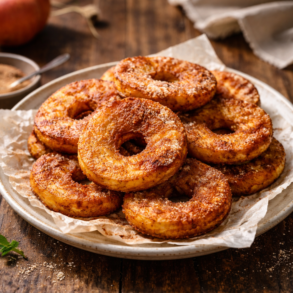 Airfryer Apfelringe – süß & knusprig in 10 Minuten