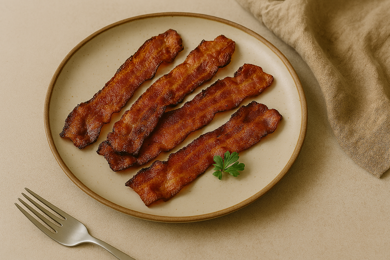 Airfryer Bacon knusprig gebräunt