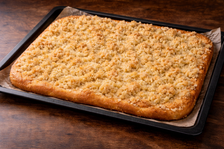 Saftiger Streusel Blechkuchen
