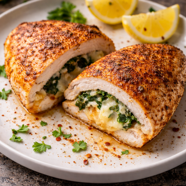 Gefüllte Hähnchenbrust im Airfryer