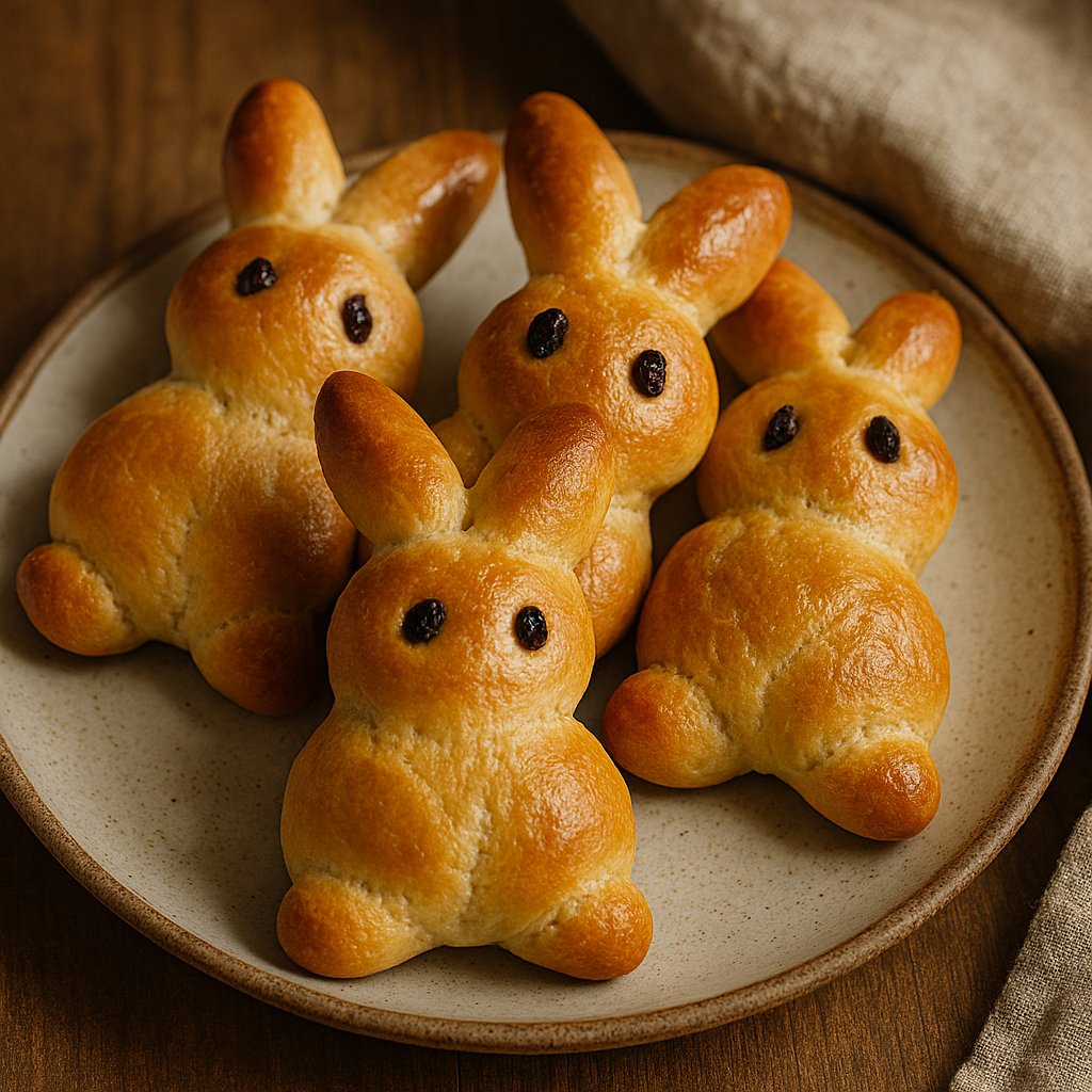 Osterhasten aus Hefeteig