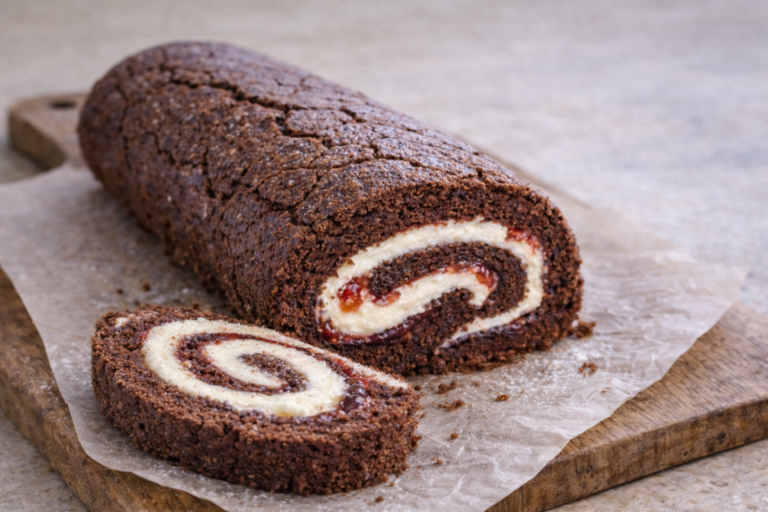 Schoko-Biskuitrolle – einfach & schokoladig