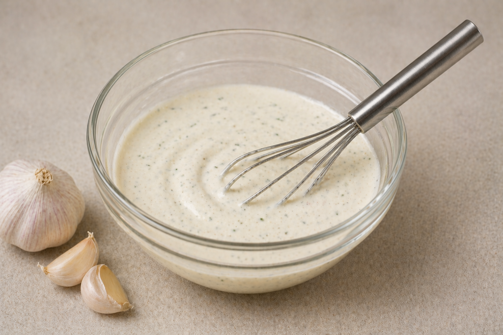 Knoblauch-Dressing – cremig & würzig