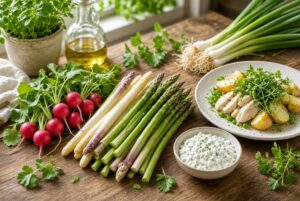 Frische Frühlingsrezepte mit Spargel, Kräutern und saisonalem Gemüse. Perfekt für die ersten warmen Tage des Jahres.